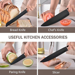 19 Pcs Silicone Cooking Kitchen Utensils Set Black