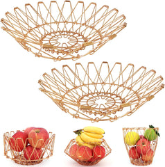 Multipurpose Metal Golden Foldable Basket