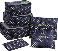 6 Pcs Waterproof Travel Storage Bag(Doted Print)