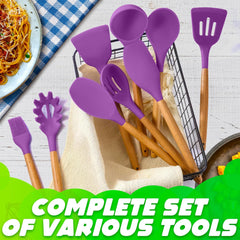 12 pcs Non-Stick Cooking Kitchen Utensils Medium-Purple