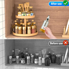 2 Tier Revolving Bamboo Organizer