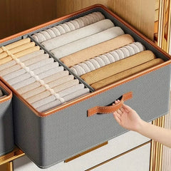 2 Partition Foldable Wardrobe Organizer-Grey