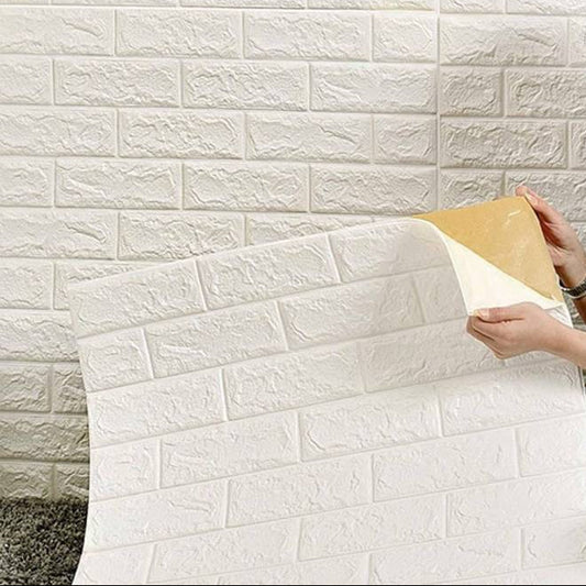 3D Brick Design Wall Sheet (1MM)-White