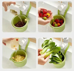 2IN1 Sink Drain Faucet Hanging Basket