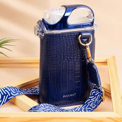 Elegant Water Bottle with Pouch-Blue