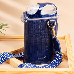 Elegant Water Bottle with Pouch-Blue