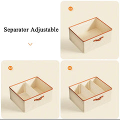 2 Partition Foldable Wardrobe Organizer-Offwhite