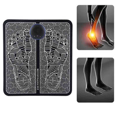 EMS Foot Massager Mat Portable Folding Feet Massage Pad USB Rechargeable
