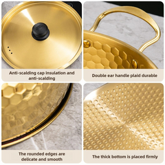 Instant Noodle Soup Pot 3Pcs Set (Golden)