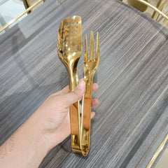 Golden Serving Fork Tong