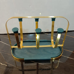 Golden Glass Stand Oval Shape