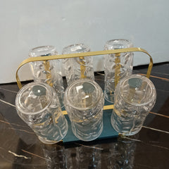 Golden Glass Stand Oval Shape