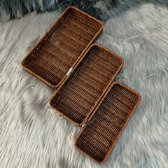 3 Pc Cane Basket Set