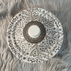 Melamine Bowl with Lid (White Flowers)