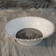 Melamine Big Bowl (White Flowers)