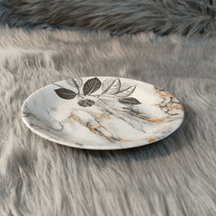 Melamine Dessert Plate (Marble Leaf)