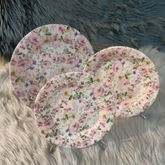 72 Pcs White Stone Double Glazed Dinner Set