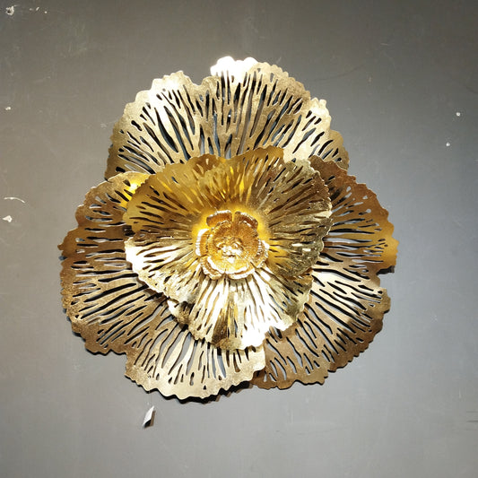 Metal Decor Wall Hanging Golden Flower
