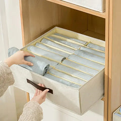 16-Compartment Foldable Fabric Clothes Organizer-Offwhite