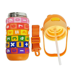 Puzzle Design Water Bottle-Orange