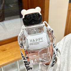 Cartoon Design Water Bottle-White