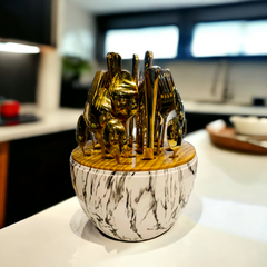 Golden 24 Piece Stainless Steel Cutlery Set