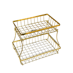 2 Layer Golden Fruit Basket