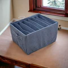 7 Grid Trouser / Pants Organizer (Grey-Texture)