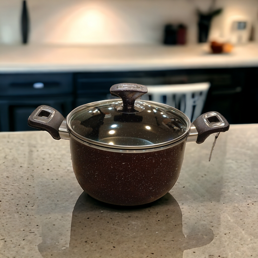 XELENT Marble Coated Casserole (Mehroon)-22cm