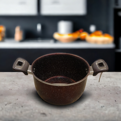 XELENT Marble Coated Casserole (Mehroon)-22cm