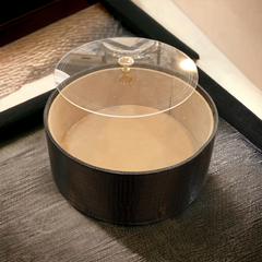 Leather Naan & Roti Serving Box-Black