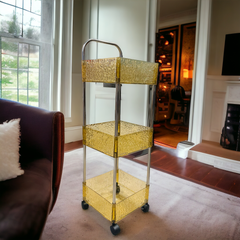 3 Tier Rolling Storage Cart-Brown