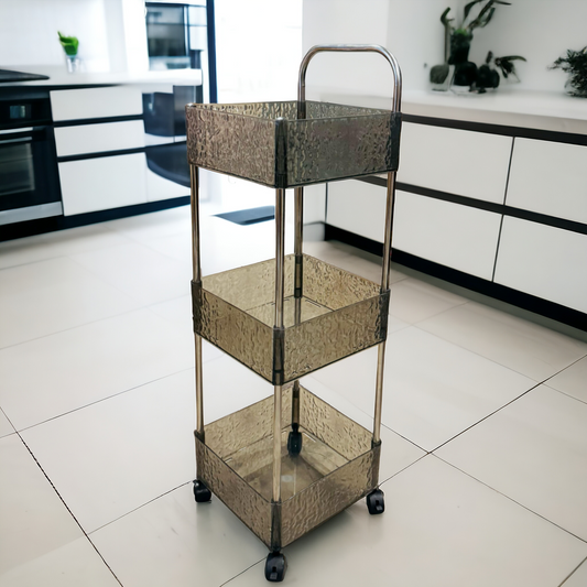 3 Tier Rolling Storage Cart-Black