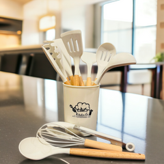 12 PCS Silicone Kitchenware Utensils Set (White)