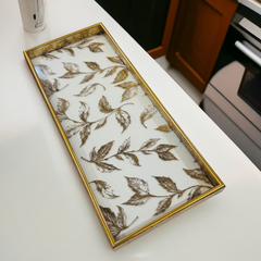Golden Border Glass Tray (46x19cm) -D2