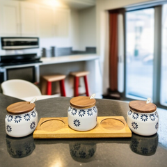 Ceramic Sugar Pot Set-D1