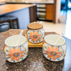 Ceramic Sugar Pot Set-D3