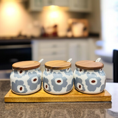 Ceramic Sugar Pot Set-D2