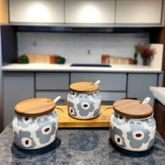 Ceramic Sugar Pot Set-D2
