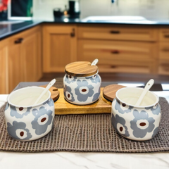 Ceramic Sugar Pot Set-D2