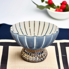 Acrylic Lining Design Bowl-Sky Blue