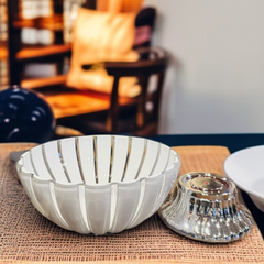 Elegant Design Fruit Bowl-White