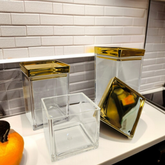 Acrylic 3 Pcs Airtight Jar Set-D2