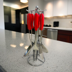 7 Pcs Stainless Steel Kitchen Set (Silicone Handle)