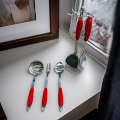 7 Pcs Stainless Steel Kitchen Set (Silicone Handle)