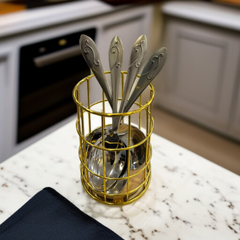 Metal Golden Spoon Holder-Round