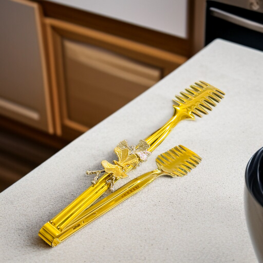 Butterfly Design Golden Tong-D3