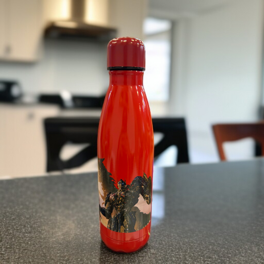 Cartoon Printed Water Bottle-Red