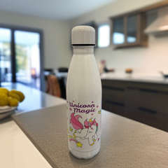Cartoon Printed Water Bottle-White
