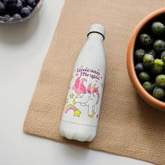 Cartoon Printed Water Bottle-White